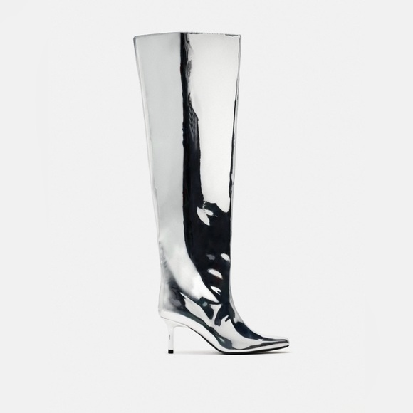 METALLIC OVER THE KNEE BOOTS - Picture 5 of 16